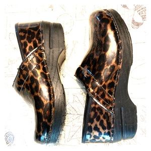 Leopard Print Dansko Clogs - Size 39